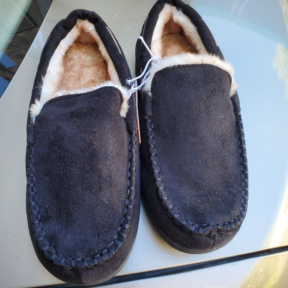 Honalika Black Moccasin Slippers Size 10